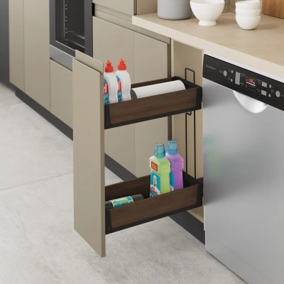 Unique Wood Gizli Raylı Deterjanlık (Çift Açılım) galeri