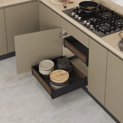 Unique Wood Bağımsız Çift Açılım Gizli Raylı Çekmece